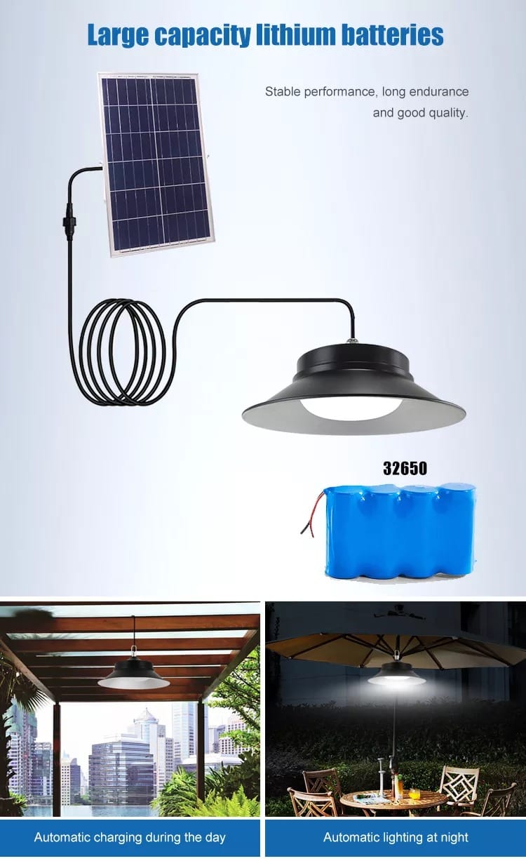 Lámpara solar campana 80W