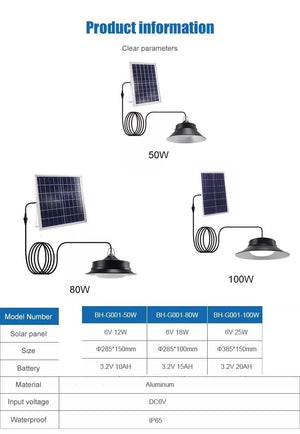 Lámpara solar campana 80W